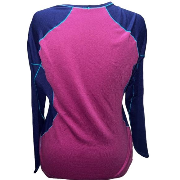 Patagonia Capilene 3 Midweight Pink/Navy Long Sleeve Top - Large - Picture 2 of 5